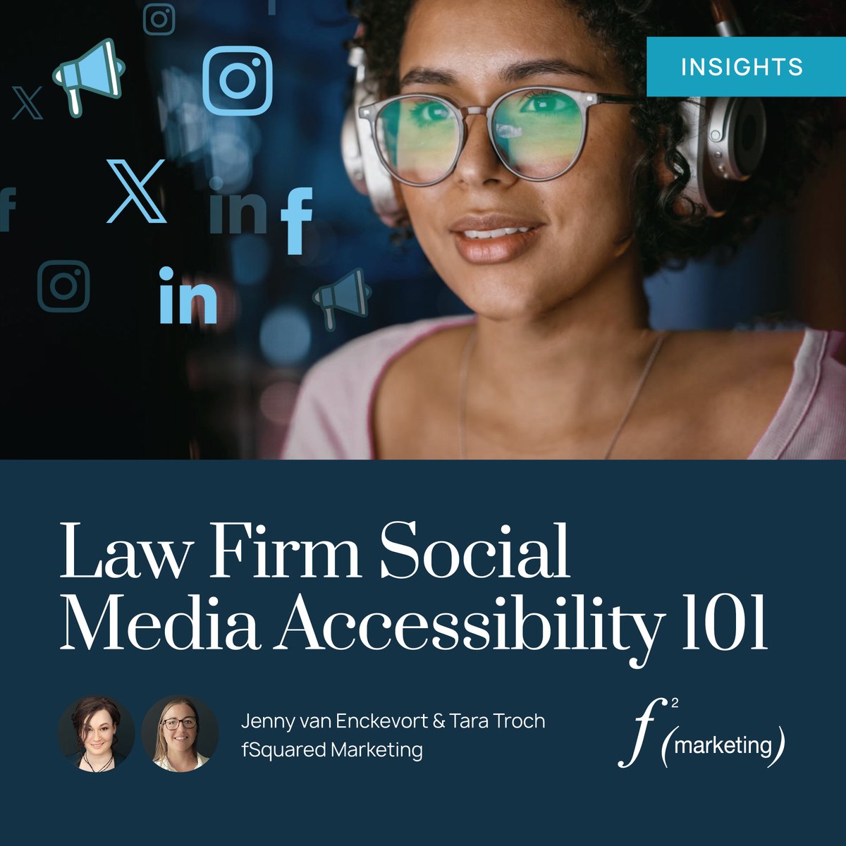Law firm social media accessibility should be top-of-mind for marketers since more than one in four people – 28.7% of your audience – lives with disabilities. Here's how to start.

fsquaredmarketing.com/law-firm-socia…

#Accessibility #LegalMarketing #LMAmkt