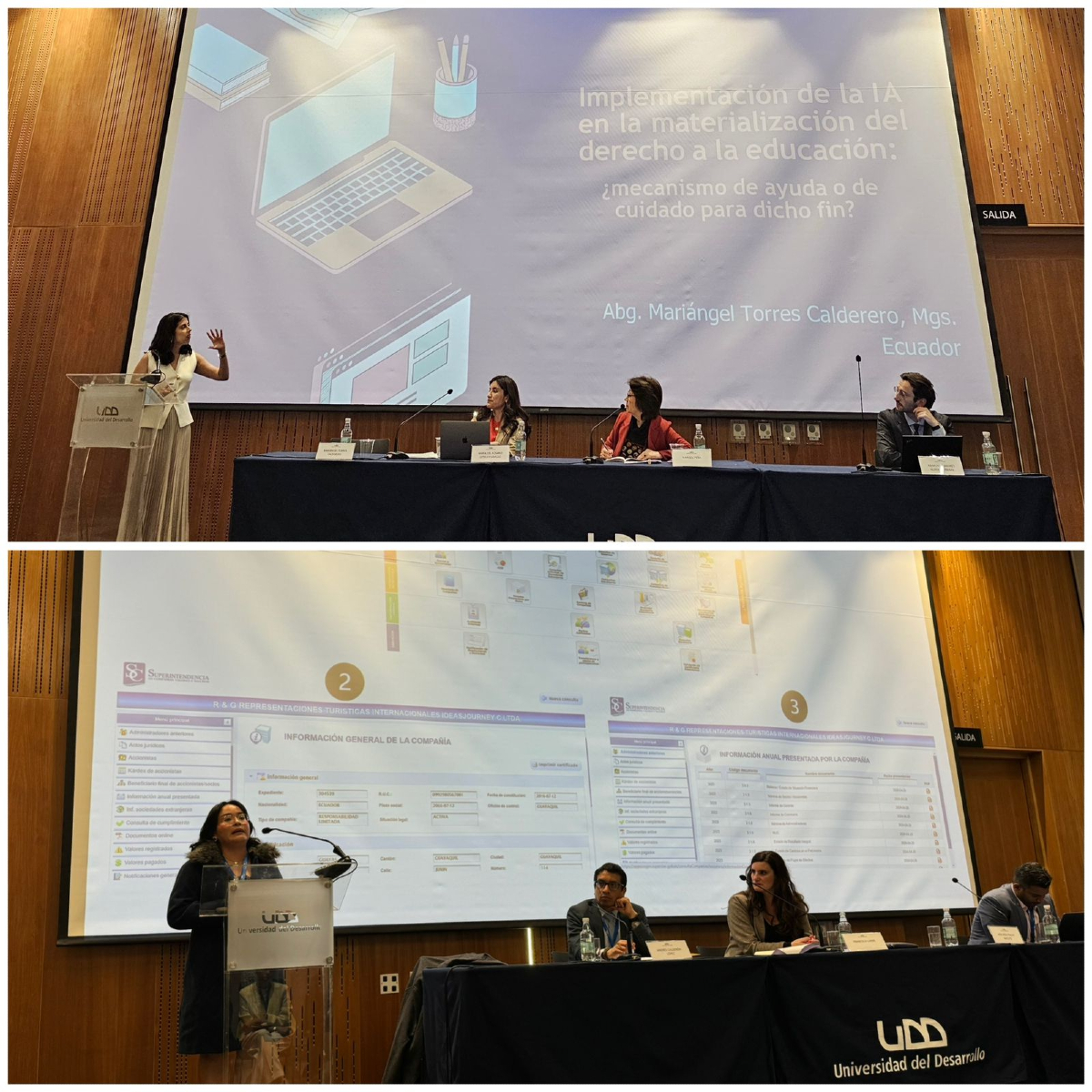 uees_ec's tweet photo. 🌍 Participación #UEES en las Primeras Jornadas Latinoamericanas de Derecho y Tecnología. Campus @UDD_cl 🇨🇱 

Panelistas: 

✔️ Mariángel Torres. Coordinadora maestrías en Derecho @uees_online . 

✔️ Herlinda Pincay, alumnus de la Facultad de Derecho @uees_ec 

#UEESInternacional https://t.co/eUALg6hi5Q
