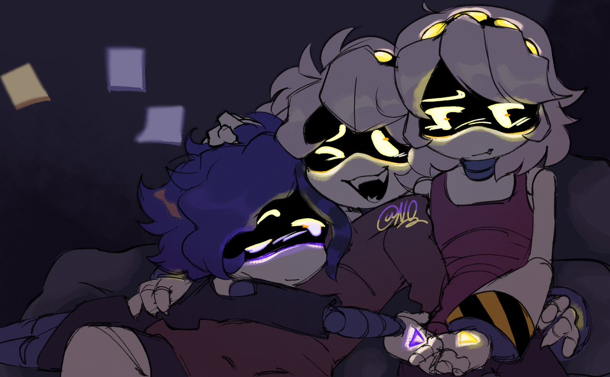 night_owlin's tweet photo. #nuziv cuddles 💛💜💛 https://t.co/wdsKSbRJKf
