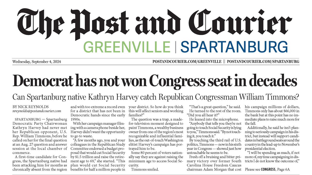 kharvey4council's tweet image. TL;DR: We’re doing this, y’all.

Fold in, tell your friends, and donate now to defeat William Timmons in November.

Let’s flip this seat: secure.actblue.com/donate/kathryn…