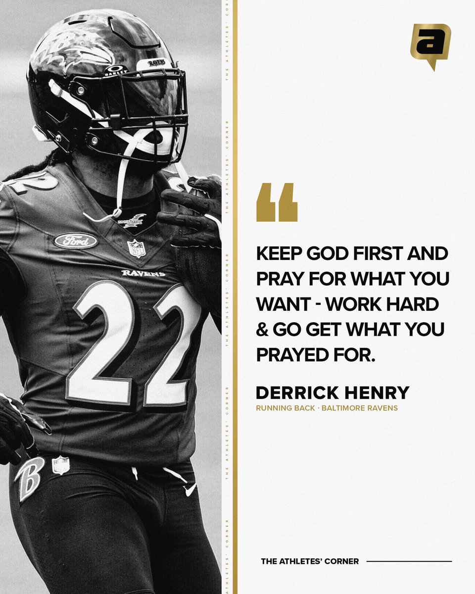The Athletes' Corner (@athletescorner_) on Twitter photo New <a href="/Ravens/">Baltimore Ravens</a> Running Back <a href="/KingHenry_2/">Derrick Henry </a> shared his advice for young athletes and you gotta love it 👏
(h/t @sportscenter) New <a href="/Ravens/">Baltimore Ravens</a> Running Back <a href="/KingHenry_2/">Derrick Henry </a> shared his advice for young athletes and you gotta love it 👏
(h/t @sportscenter)