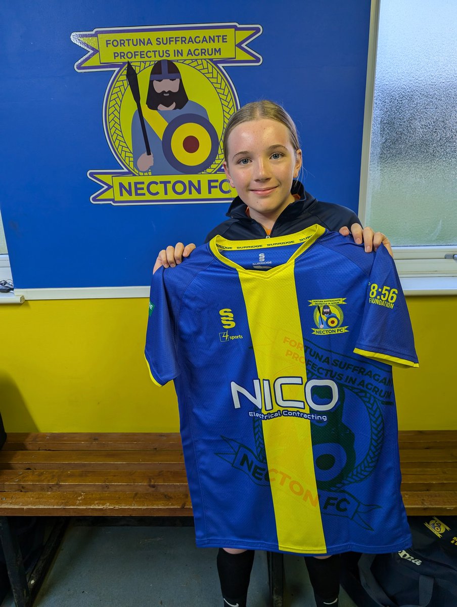 nectonfc1's tweet image. The first look at the club wide new kit, with our design competition winner Maddie 💙💛