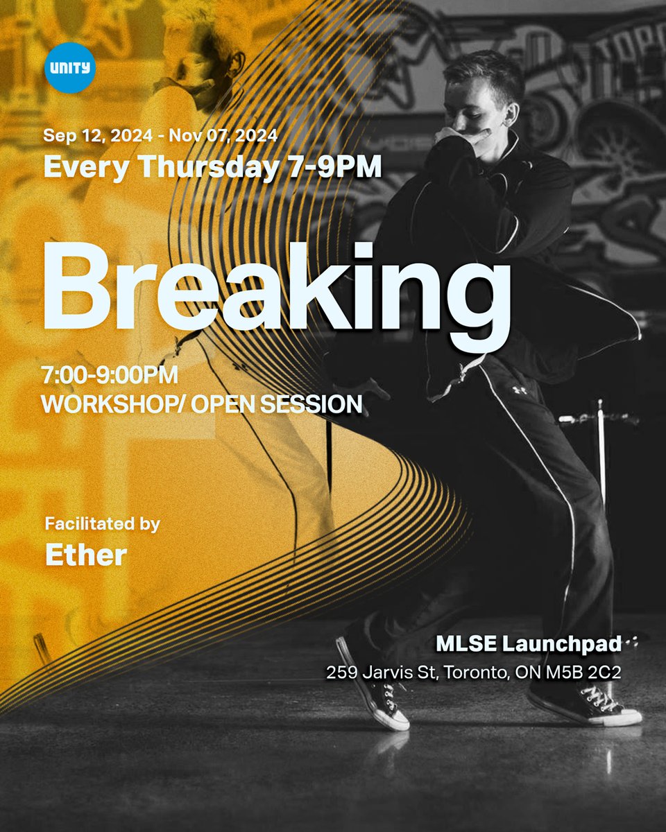 📢We are BACK with another season of Breaking Sessions!⁠🚨⁠
⁠
Every THURSDAY, ⁠
7:00pm - 9pm (Workshop + Open Session)⁠
Starting September 12th 2024 - November 7th 2024⁠
MLSE Launchpad 259 Jarvis St. Toronto, ON M5B 2C2 ⁠

HOSTED BY: @etherdance See you there! 👊⁠
⁠