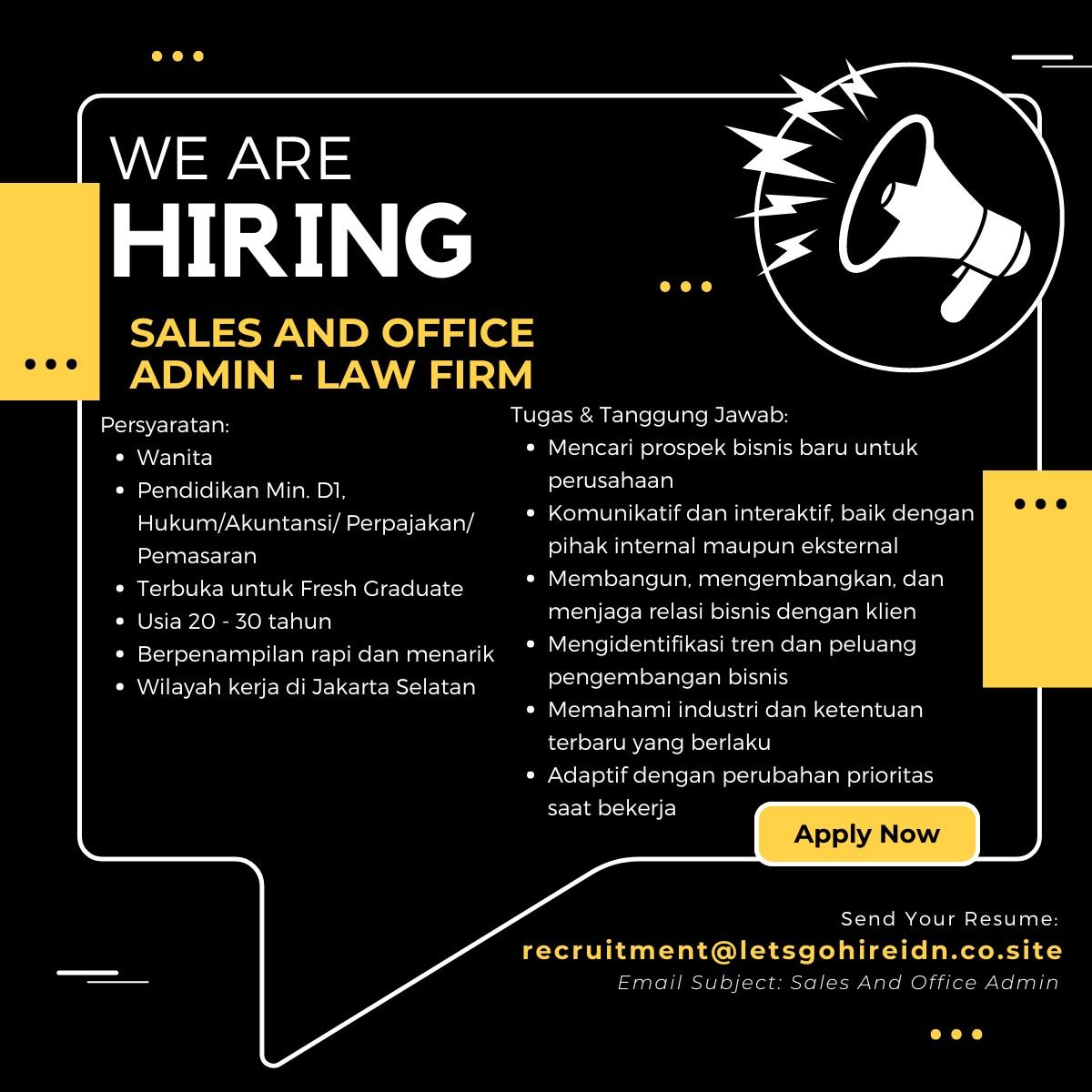 1235tyrachma's tweet image. Info loker
#lokerhukum #lokersales #lokeradmin #lokercot