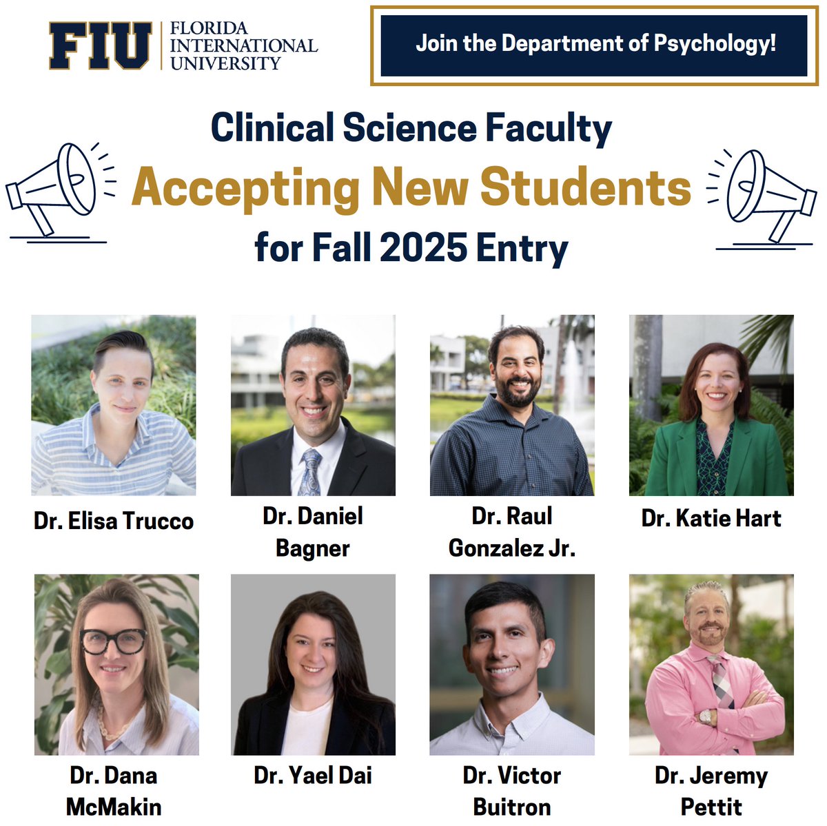 ElisaTruccoPhD's tweet photo. ๐จCheck out the @FIU faculty reviewing applications for our doctoral program in Clinical Science in Child and Adolescent Psychology. Learn more about our program here: https://t.co/dvpE3XCgZS Deadline 12/01 #GradSchoolApps @AcademicChatter https://t.co/aArSOMap2p