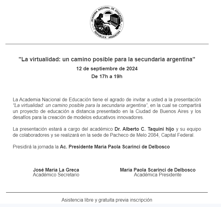 DrACTaquiniH's tweet photo. El próximo jueves 12  presentaremos en la Academia Nacional de Educación una propuesta para ampliar las oportunidades en la educación secundaria. https://t.co/dI51Ok7v3r https://t.co/845eonUqI8