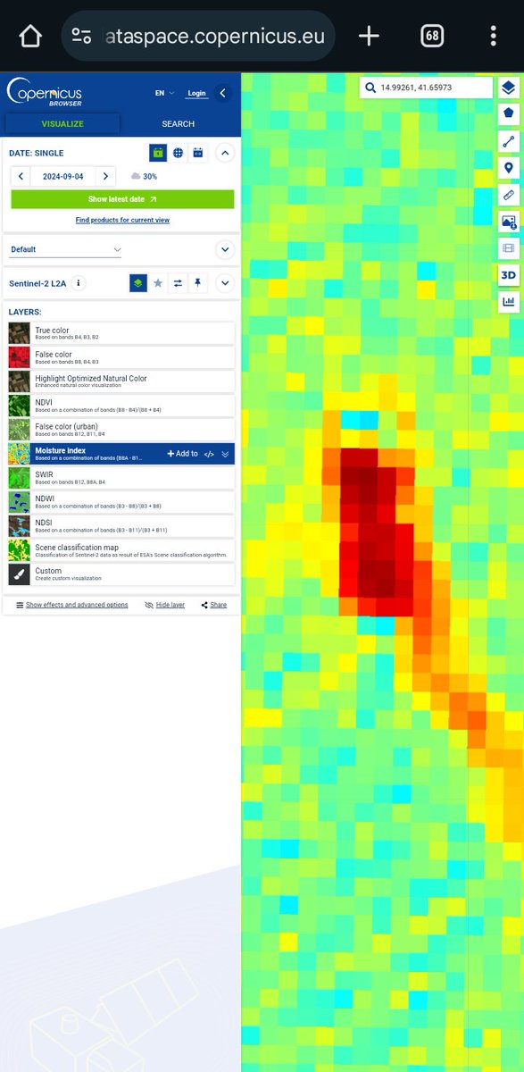 MordJair's tweet image. Today&apos;s #Sentinel2 #StopAndGo of the #Sounion burning in the #RedSea. (I mean, #FirstShesRedThenShesGreen.)
Not a gigantic #OilSpill ... yet. Waves of #purple #vegetables.😁 The (#Band3) #green light reflected could be #oil in the smoke.
#FIRMS
#coordinates
14.99261, 41.65973