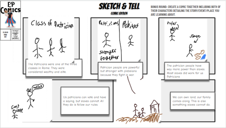 JustinUnruh16's tweet photo. Have you ever used student-created historical fiction? Students had a blast creating unique stories about Rome using #Eduprotocols.
✅#FastandCurious
✅#CyberSandwich
✅#SketchandTell
✅#ThinSlide Face-Off
✅#SketchandTell Comic
https://t.co/nzzLVomtVR https://t.co/UE04FEdurs