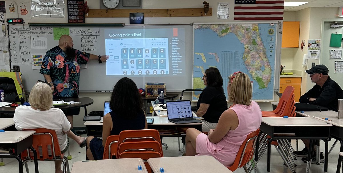PBIS Reward training at Sugar Mill this afternoon.  Thank you Mr.  Westhead for assisting our teachers. Rewarding our ROAR expectations for students &amp; teachers <a href="/mandyellzey/">Mandy Ellzey, PhD</a> <a href="/PBISRewards/">PBIS Rewards</a> <a href="/sugarmillpride/">Sugar Mill</a>