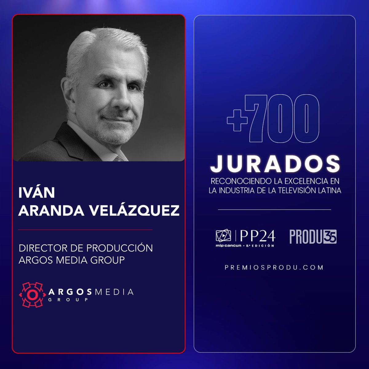 Nos enorgullece que nuestro director de producción forme parte del jurado de los <a href="/premiosPRODU/">Premios PRODU</a> 2024🏆. Este reconocimiento celebra lo mejor del contenido iberoamericano en 100 categorías.

Sigue la gala de premiación el próximo 30 y 31 de octubre en premiosprodu.com