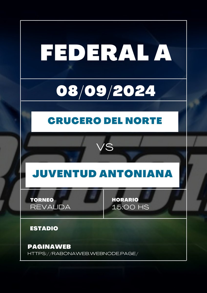 rabonarg's tweet photo. #Futbol
#FederalA
#Revalida
#Programacion https://t.co/Uocl86wMgd