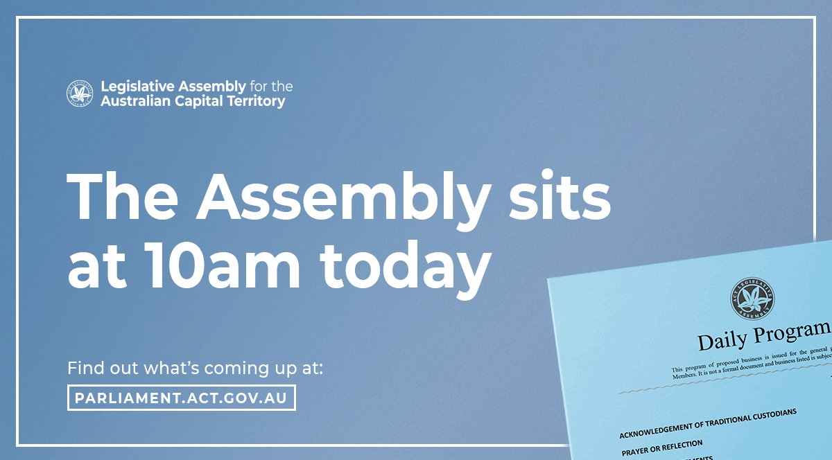 ACTAssembly's tweet image. Last sitting day of the 10th Assembly! Ministerial statements, bills and a motion by Ms Clay are on the cards for today. Follow along with the Assembly live stream below ⬇️!

🔗 Program: bit.ly/2Wa59tF
▶️Watch: bit.ly/3QHy81F