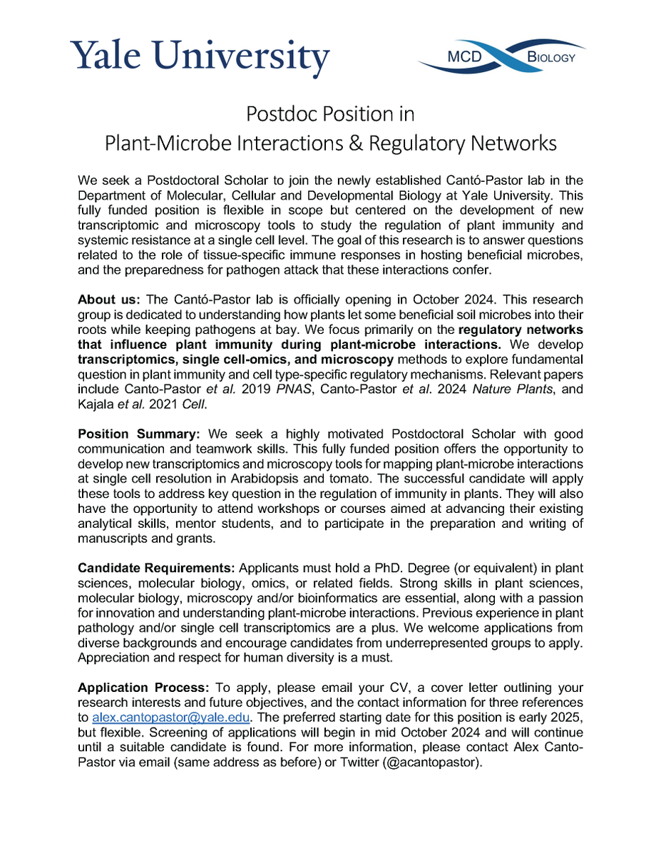 Brady Lab (@bradylabs) on Twitter photo Postdoc position alert - in Alex Cantó-Pastor's NEW lab at Yale. While we will miss him greatly, a new postdoc will be sure to benefit from his mentorship and will get to participate in a very exciting project at the intersection of development and immunity. <a href="/acantopastor/">Alex Cantó-Pastor</a> Postdoc position alert - in Alex Cantó-Pastor's NEW lab at Yale. While we will miss him greatly, a new postdoc will be sure to benefit from his mentorship and will get to participate in a very exciting project at the intersection of development and immunity. <a href="/acantopastor/">Alex Cantó-Pastor</a>