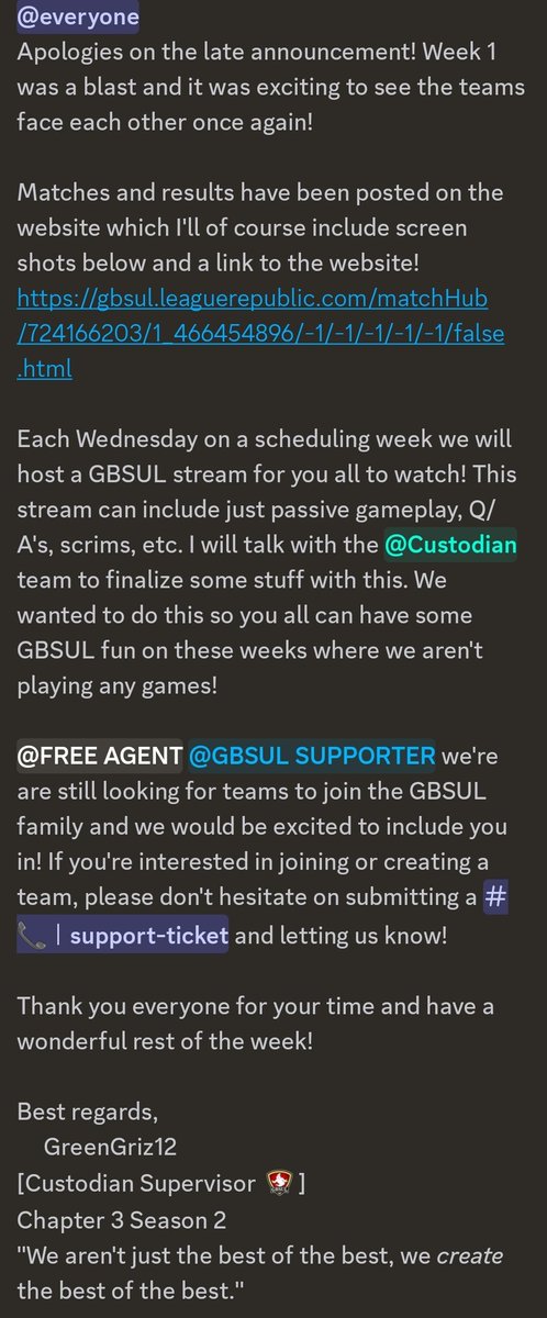 GBSULeague's tweet image. With the close of week 1 of C3S2 last Sunday, we start to pave our way into week 2! We got to see @9thCircle_Radio in action for the first time and see other teams duke it out once again! Now get ready for week 2!