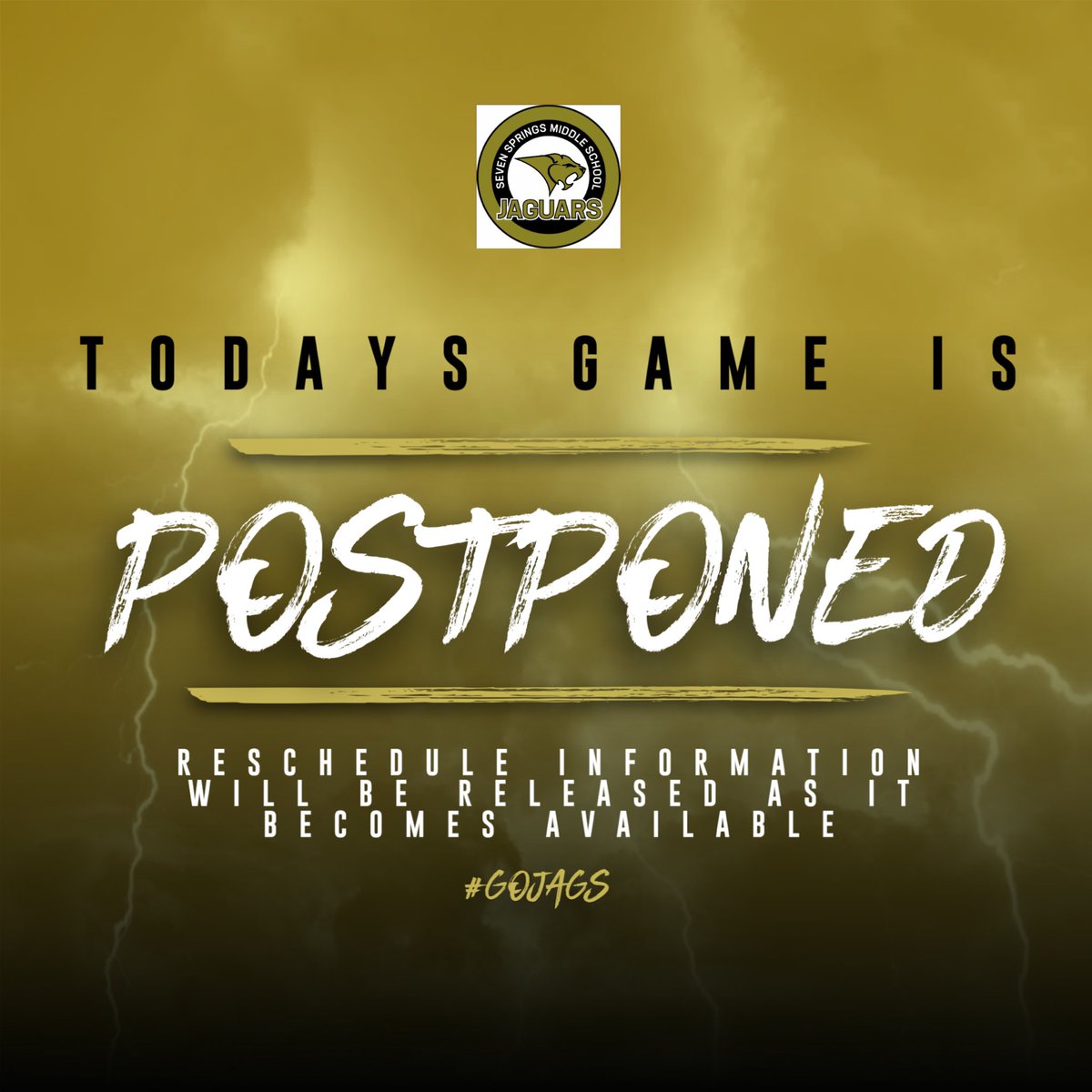 Tonight‘s football game has been officially moved to tomorrow night same time and location ￼