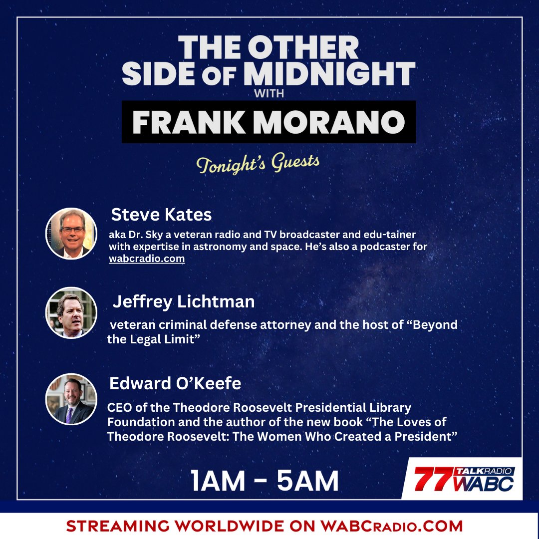 Frank Morano (@frankmorano) on Twitter photo "Why is Jeffrey Lichtman so fired up? 🤔 I asked him, & the answer may surprise you! 😮🔥
Catch today's show 🎙️➡️ wabcradio.com/episode/we-are…
-We dove deep into #space w/ <a href="/drskyinc/">Dr Sky Inc</a> 🌌 & talked history w/ <a href="/edwardokeefe/">Edward F. O'Keefe</a> of <a href="/TRPresLibrary/">Theodore Roosevelt Presidential Library</a> 📚
Give it a listen! 👇 #RadioShow #TalkRadio "Why is Jeffrey Lichtman so fired up? 🤔 I asked him, & the answer may surprise you! 😮🔥
Catch today's show 🎙️➡️ wabcradio.com/episode/we-are…
-We dove deep into #space w/ <a href="/drskyinc/">Dr Sky Inc</a> 🌌 & talked history w/ <a href="/edwardokeefe/">Edward F. O'Keefe</a> of <a href="/TRPresLibrary/">Theodore Roosevelt Presidential Library</a> 📚
Give it a listen! 👇 #RadioShow #TalkRadio