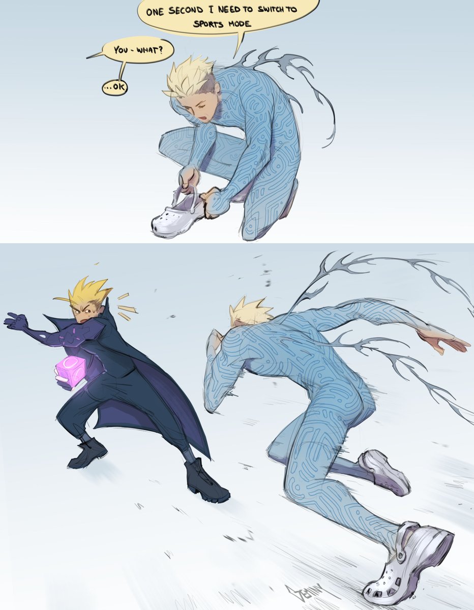 Well now that i've reached a-toe-nement i understand now. He could have won if he wore crocs in ep 12