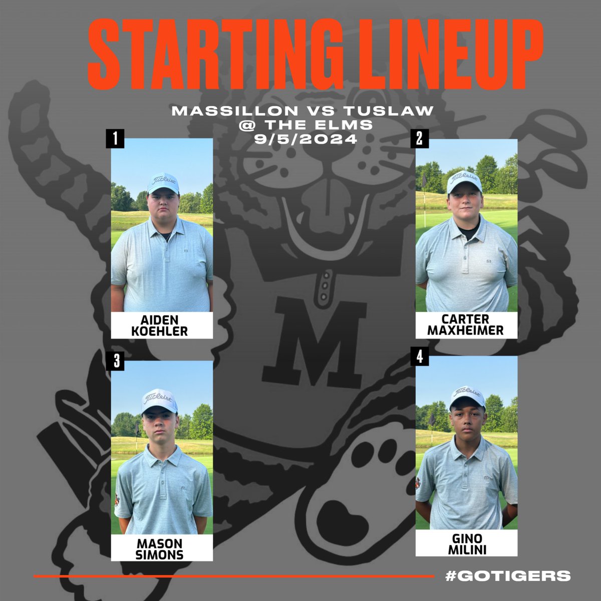 The Tigers head to The Elms GC tomorrow to take on Tuslaw. <a href="/MTigerAthletics/">Massillon Tigers</a> <a href="/massillonwhs/">WHS</a>