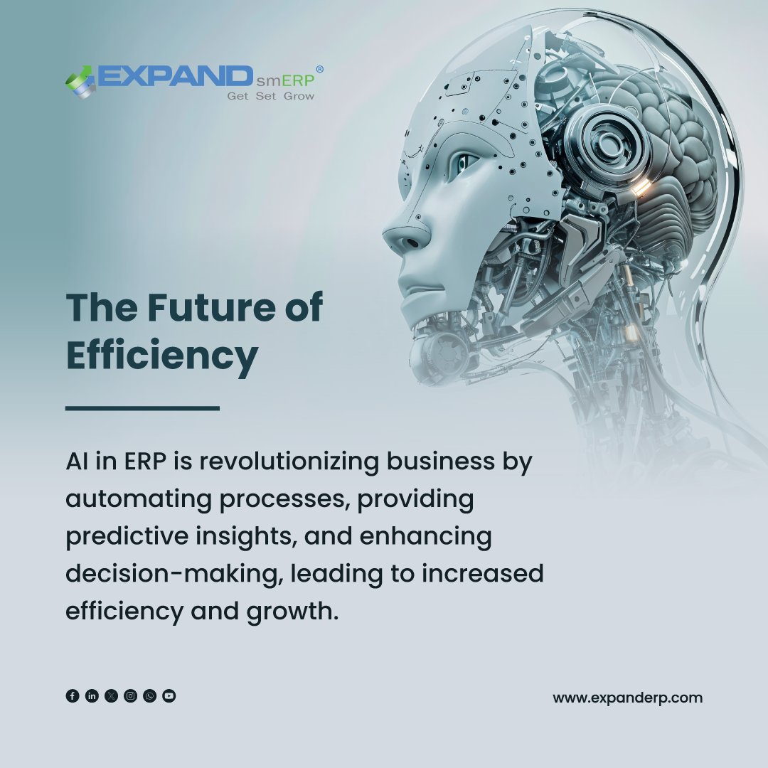 expanderp's tweet image. Unlock new levels of productivity and growth with AI-powered ERP systems! 🤖📈 

#RevolutionizeWithAI #AIFutureReady #SmartERP #TechThatTransforms #BusinessUpgraded #AIInnovation #EfficiencyEvolved #GrowWithAI #ExpandsmERP&quot;