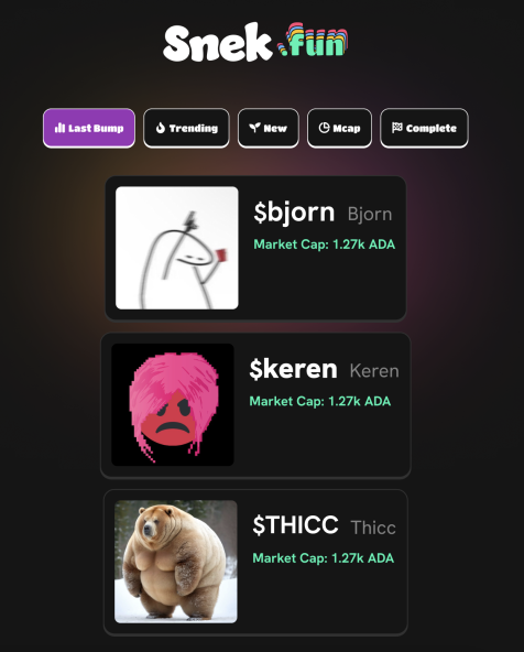 🚨 The first 3 tickers on <a href="/snekdotfun/">snek.fun</a> 🚨

$bjorn by <a href="/Clark10x/">Clark 🆓</a>

$keren by <a href="/Jkrobar3/">jkrobar</a>

$THICC by <a href="/BullishAlex/">BullishAlex 🐂</a> 

Launching in 2 hours 🔥