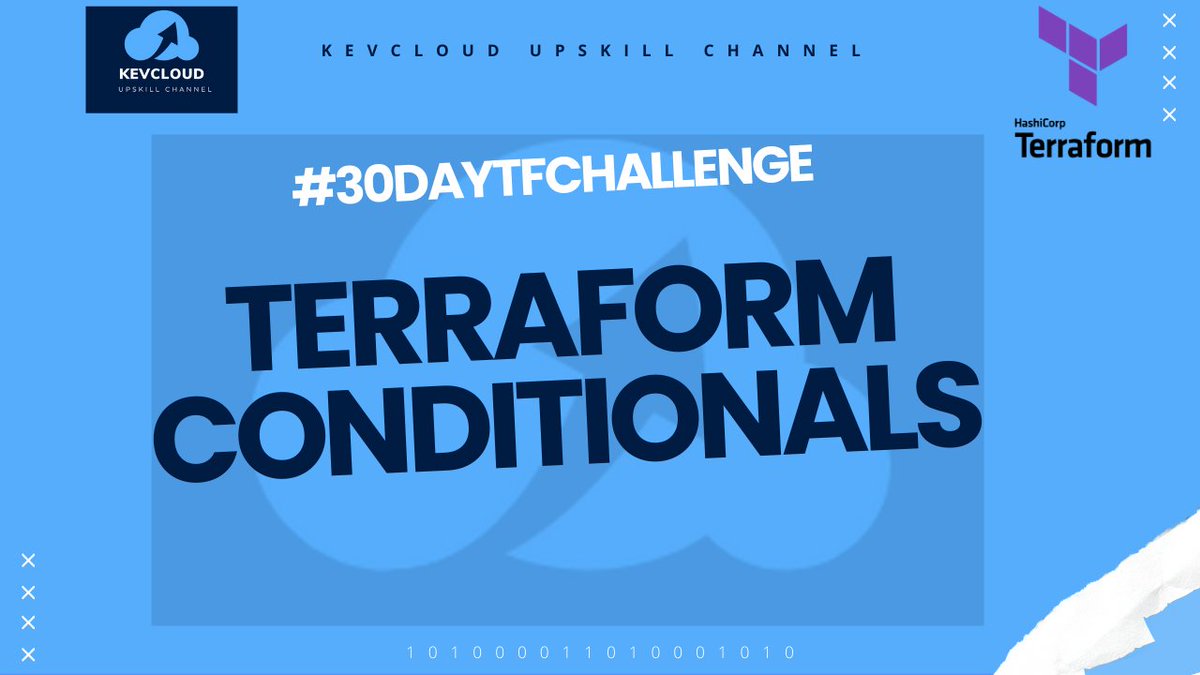 kevshakes's tweet image. 💡 Exciting to know how to use conditionals in Terraform for dynamic deployments

#30DayTFChallenge #HUG