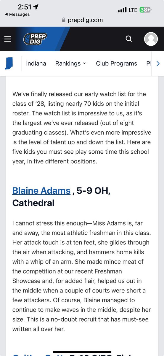 Blaine Adams (@blaineadamsvb) on Twitter photo 5 players you need to see in the class ‘28 !!! Thank you <a href="/PrepDig/">Prep Dig 🏐</a> for the awesome write-up!! <a href="/gochsathletics/">Cathedral Athletics</a> <a href="/GoCathedral/">Cathedral HS</a> <a href="/PrepDigIN/">Prep Dig Indiana</a>
prepdig.com/2024/09/five-p… 5 players you need to see in the class ‘28 !!! Thank you <a href="/PrepDig/">Prep Dig 🏐</a> for the awesome write-up!! <a href="/gochsathletics/">Cathedral Athletics</a> <a href="/GoCathedral/">Cathedral HS</a> <a href="/PrepDigIN/">Prep Dig Indiana</a>
prepdig.com/2024/09/five-p…