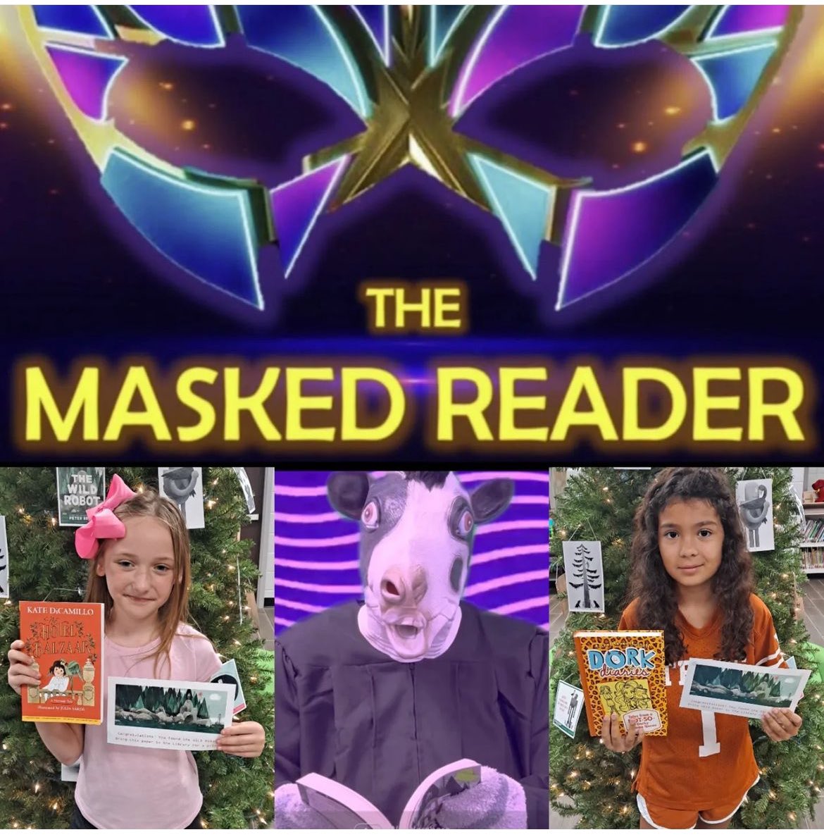 HumbleISD_BBE's tweet photo. I wonder who will be the Masked Reader on day 3???? #maskedreader #oneschoolonebook #believeinbuildingexcellence #getonthebus #positivity https://t.co/wPgMgrnQ62