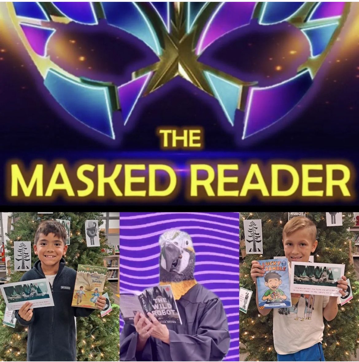 HumbleISD_BBE's tweet photo. I wonder who will be the Masked Reader on day 3???? #maskedreader #oneschoolonebook #believeinbuildingexcellence #getonthebus #positivity https://t.co/wPgMgrnQ62