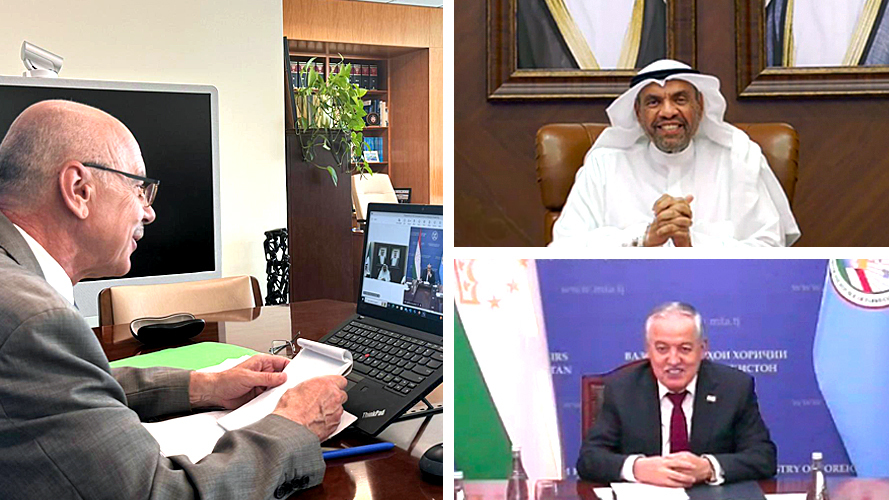 UN_OCT's tweet photo. USG @UN_OCT Voronkov, #Kuwait FM Al-Yahya and #Tajikistan FM Mukhriddin discussed the preparations for the #DushanbeCTProcess conference on Strengthening Int'l #CounterTerrorism Cooperation & Building Agile Border Security Mechanisms, to be held in Kuwait City in November 2024 https://t.co/Pt6GQHnZk4