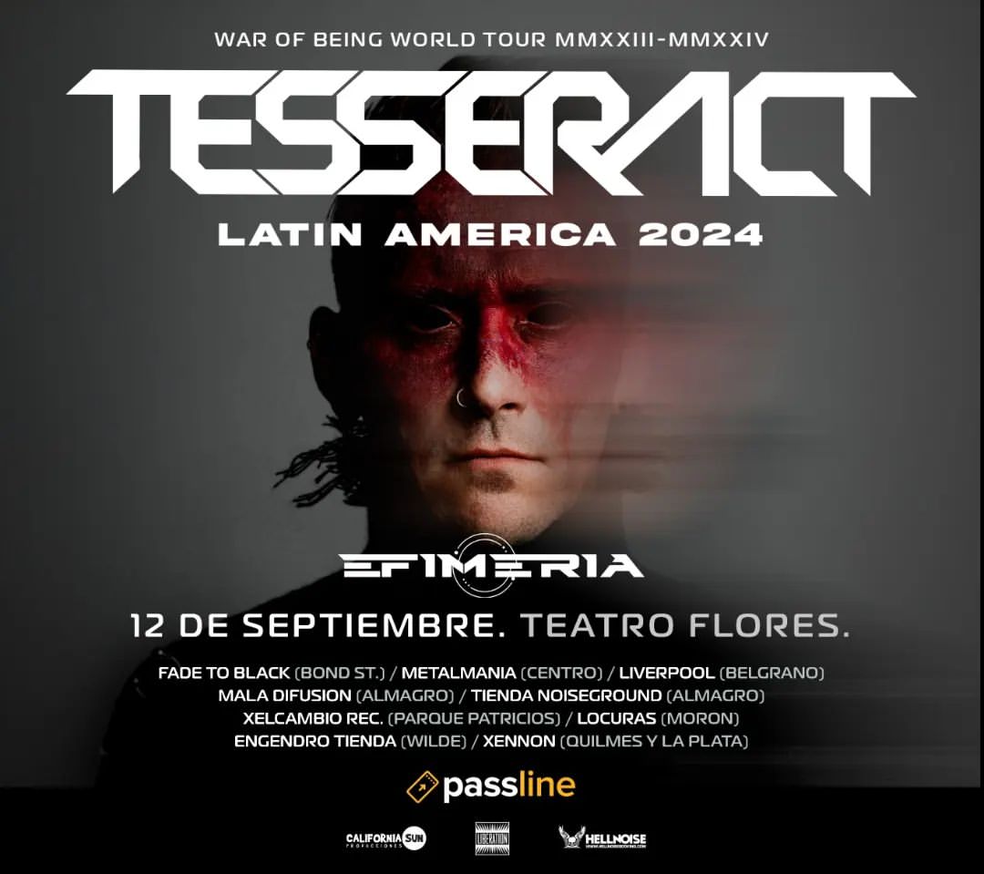 📣Ya llega <a href="/tesseractband/">TesseracT</a> nuevamente a Buenos Aires!!
🗓12 de Septiembre
📍Teatro Flores, Av. Rivadavia 7806 C.A.B.A.
🎸Banda invitada: @efimeriaband 
🎟Entradas a la venta a través de Passline
passline.com/eventos/tesser…

<a href="/hpprensa/">HP Prensa</a>