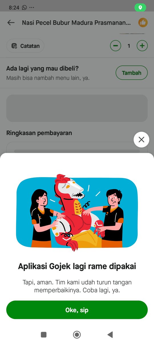 Benerin nih aplikasi lu , ga jelas eror mlu dari kemaren <a href="/gojekindonesia/">Gojek Indonesia</a>