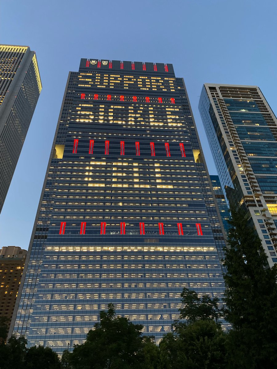 LmarieAsad's tweet image. Tonight, check out the extra special message across the beautiful Chicago skyline thanks to Blue Cross and Blue Shield of Illinois and our partners at @SCDAAorg, @SCDAIllinois and @RedCrossIL.
#SickleCellAwarenessMonth
#SupportSickleCell
@BCBSIL 
#HealthEquity