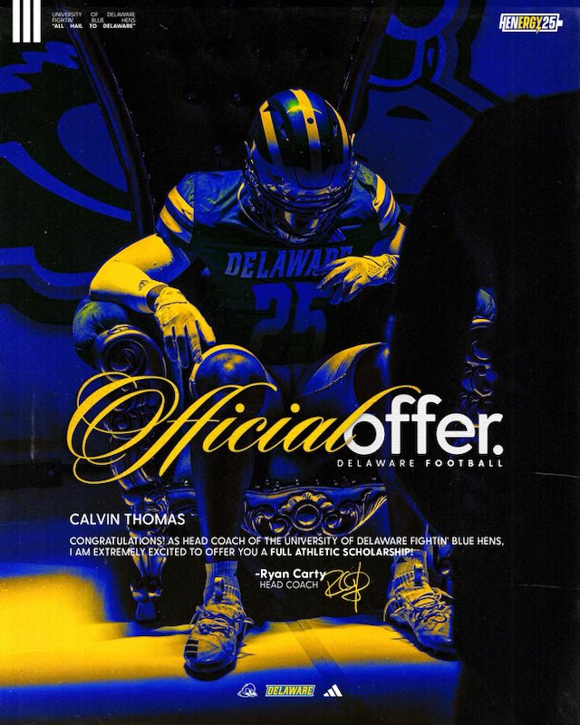 Calvin (@_cthomas4_) on Twitter photo Delaware offered! #blessed #agtg <a href="/TerenceArcher/">Coach Archer</a> <a href="/Coach_ArtLink/">Art Link</a> <a href="/ryancarty10/">Ryan Carty</a> <a href="/Delaware_FB/">Delaware Football</a> <a href="/CoachScott_GHS/">Ian Scott</a> Delaware offered! #blessed #agtg <a href="/TerenceArcher/">Coach Archer</a> <a href="/Coach_ArtLink/">Art Link</a> <a href="/ryancarty10/">Ryan Carty</a> <a href="/Delaware_FB/">Delaware Football</a> <a href="/CoachScott_GHS/">Ian Scott</a>
