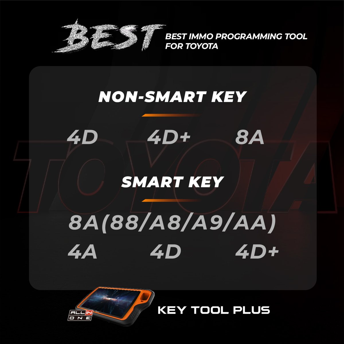 XhorseGlobal's tweet photo. 🔥🔥𝐊𝐄𝐘 𝐓𝐎𝐎𝐋 𝐏𝐋𝐔𝐒: The best immo programming for Toyota! 
Own it, and enjoy the finest working experience! 🤩🤩
#xhorse #keytoolplus #locksmithlife #locksmithing #locksmith #keyprogramming https://t.co/DbLsuNdMjm