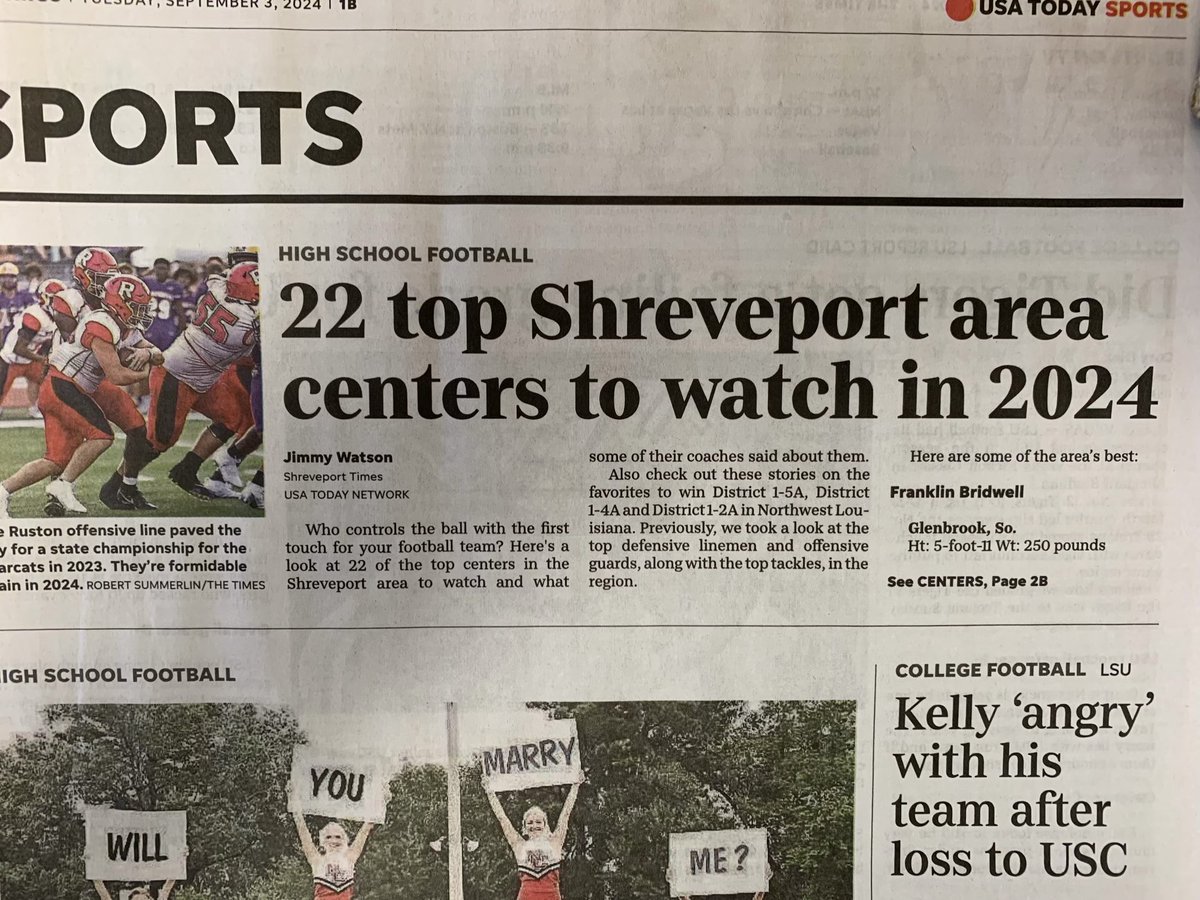 Franklin Bridwell (@f_bridwell65) on Twitter photo so thankful to be recognized in the Shreveport Times this week 🙏🏽🏈 #classof2027 <a href="/coachJB_318/">Jonathan Bradford sr</a> <a href="/fivestarphenom/">FIVE STAR PHENOM , PHENOM RECRUITING RESOURCING .</a>
<a href="/One11Recruiting/">One11 Recruiting</a> <a href="/FCProspects_/">First Class Prospects</a>
<a href="/ccprospects23/">complete college prospects</a> <a href="/GridironFootbal/">Gridiron Football®</a> <a href="/OverLookedRec/">Over Looked Recruiting!</a> <a href="/RecruitLouisian/">Recruit Louisiana™️</a> <a href="/prepsrecruit/">Preps Recruiting</a> <a href="/CoachWarehime/">𝐉𝐀𝐊𝐄 𝐖𝐀𝐑𝐄𝐇𝐈𝐌𝐄</a> so thankful to be recognized in the Shreveport Times this week 🙏🏽🏈 #classof2027 <a href="/coachJB_318/">Jonathan Bradford sr</a> <a href="/fivestarphenom/">FIVE STAR PHENOM , PHENOM RECRUITING RESOURCING .</a>
<a href="/One11Recruiting/">One11 Recruiting</a> <a href="/FCProspects_/">First Class Prospects</a>
<a href="/ccprospects23/">complete college prospects</a> <a href="/GridironFootbal/">Gridiron Football®</a> <a href="/OverLookedRec/">Over Looked Recruiting!</a> <a href="/RecruitLouisian/">Recruit Louisiana™️</a> <a href="/prepsrecruit/">Preps Recruiting</a> <a href="/CoachWarehime/">𝐉𝐀𝐊𝐄 𝐖𝐀𝐑𝐄𝐇𝐈𝐌𝐄</a>