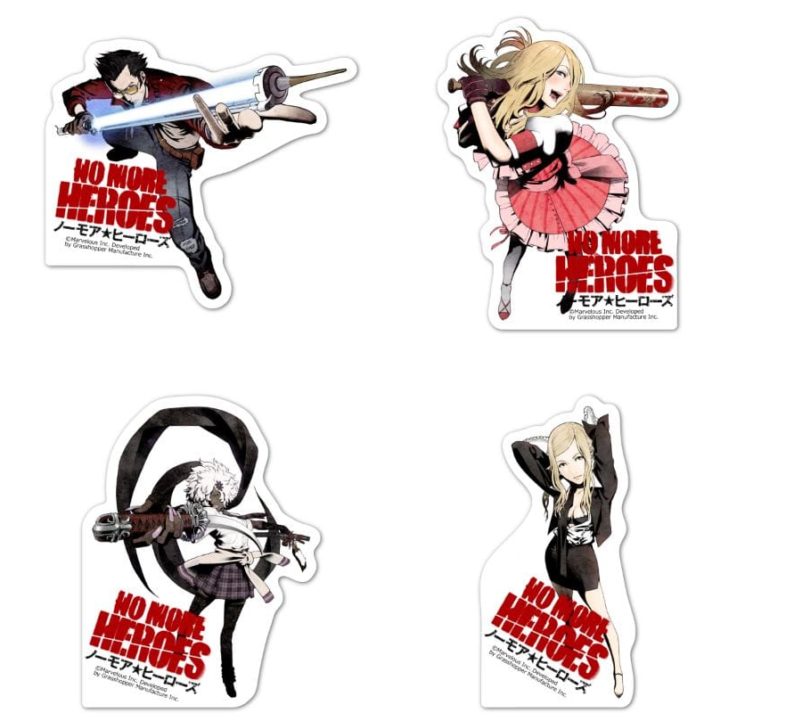 SaveTheNMHPast's tweet photo. No More Heroes merchandise sold through a limited-time collaboration between Marvelous and Village Vanguard in 2022 (from 11/15 to 12/11)

Items included clothing, keychains, stickers, a face mask, a mug, carry bags, phone accessories, a fabric panel, and a hand towel. https://t.co/0PzK2u7h5H