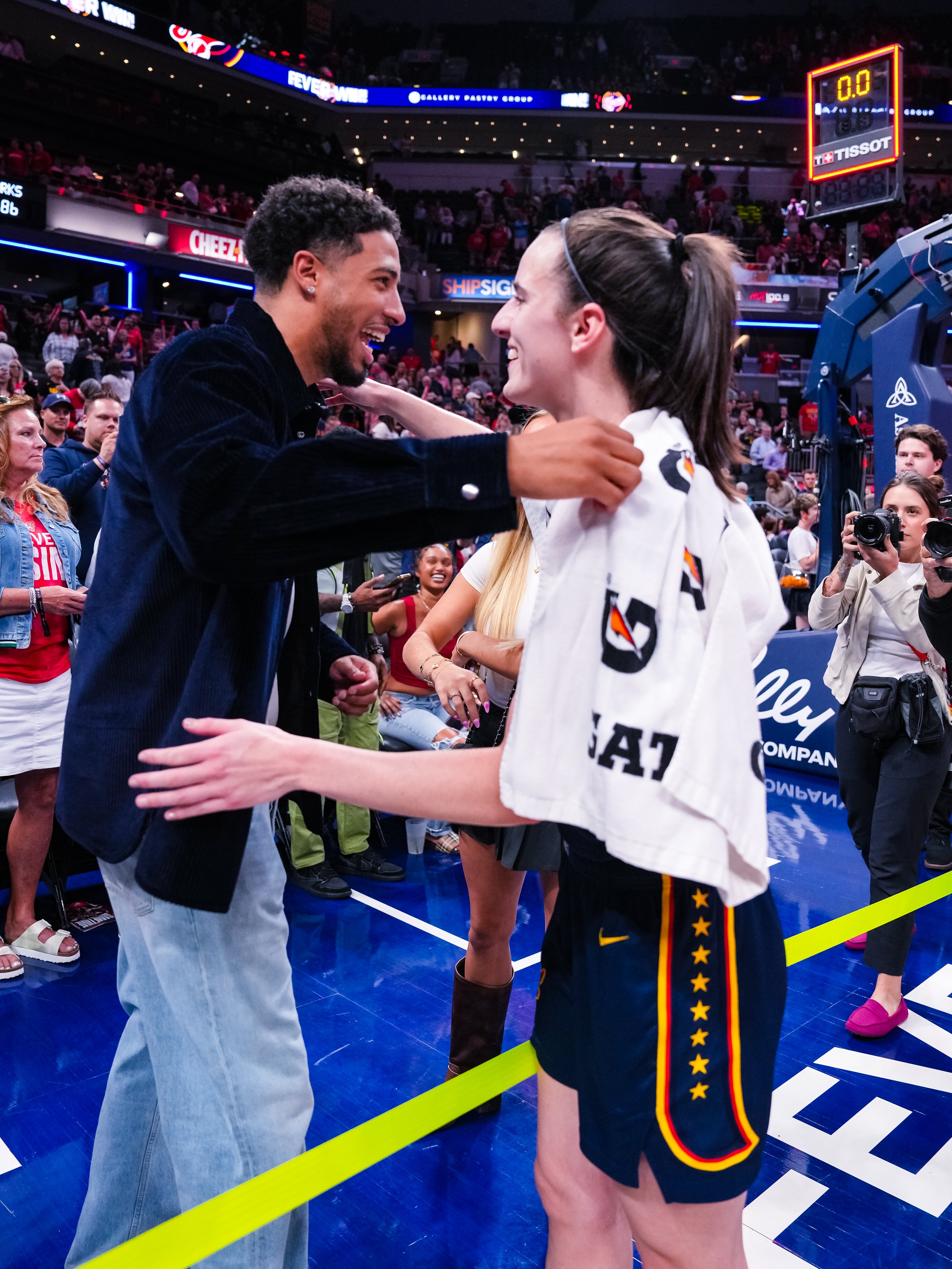 Indiana Pacers on X: "Tyrese Haliburton congratulates Caitlin Clark after  she dropped her second career triple-double in the @IndianaFever's win  tonight 🙌 https://t.co/ve6Lmk6Nnr" / X