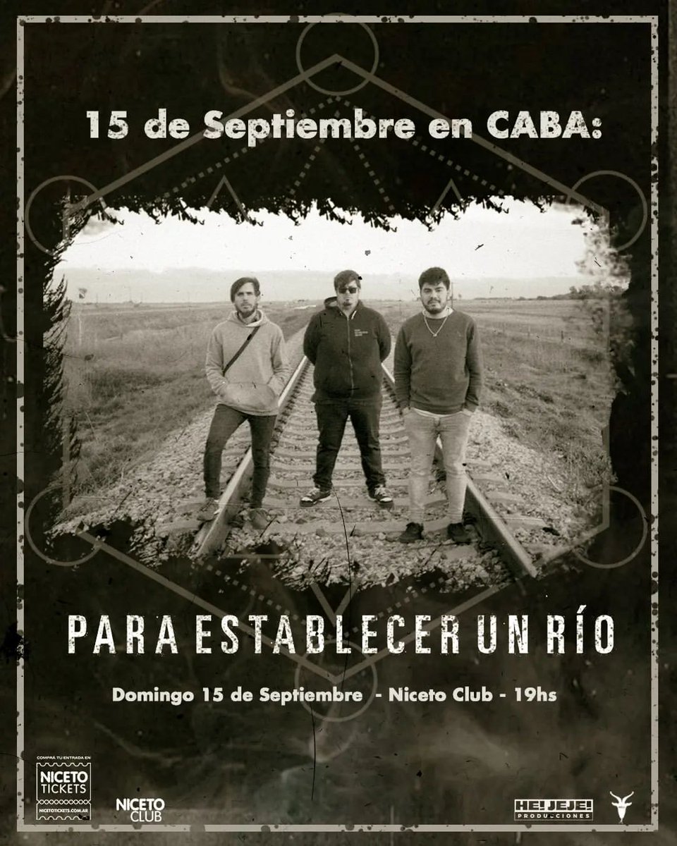 SUR OCULTO EN NICETO

El trío cordobés regresa a Buenos Aires, esta vez a @nicetoclub  junto a @para_establecer_un_rio + @mephistofelesmetal

🗓 Domingo 15 de septiembre, a las 19hs. En Niceto Club

🎟 Conseguí tus entradas en Passline

@hejejeproducciones