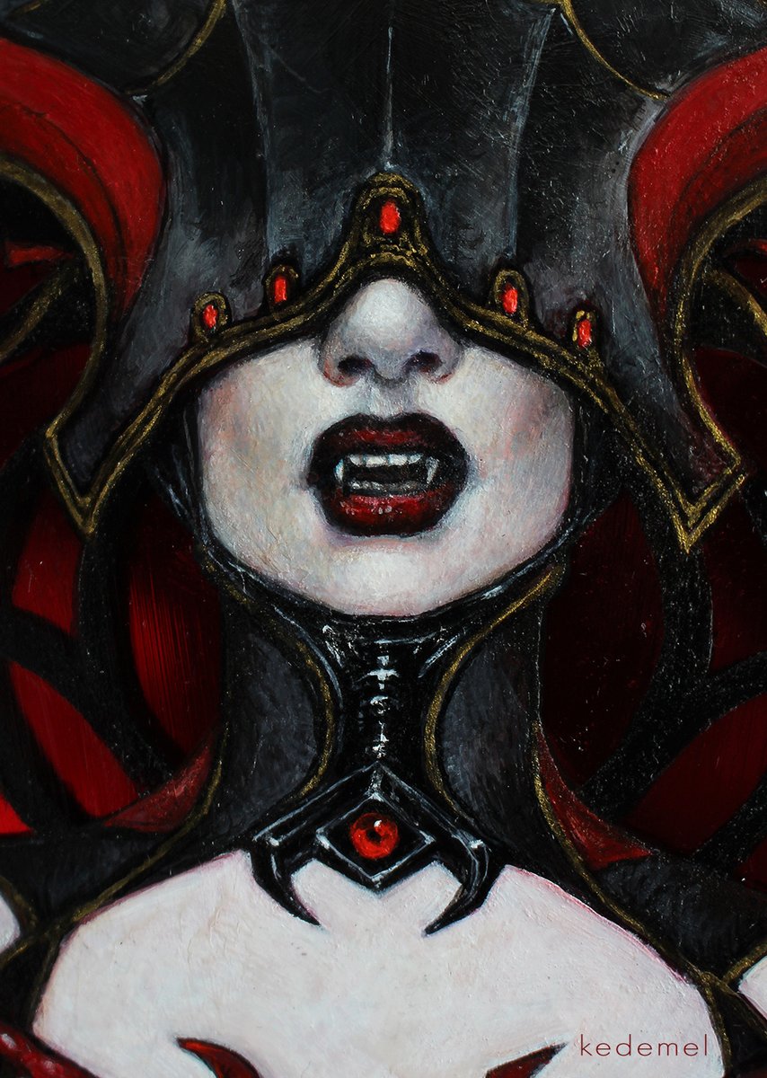 Blood Lotus III, acrylic paint on resin covered mirror, 14x20cm (painting surface) 🩸 #Warframe  #warframefanart 

This was meant to be my WF Halloween project. Time to start planning another piece. 🎃