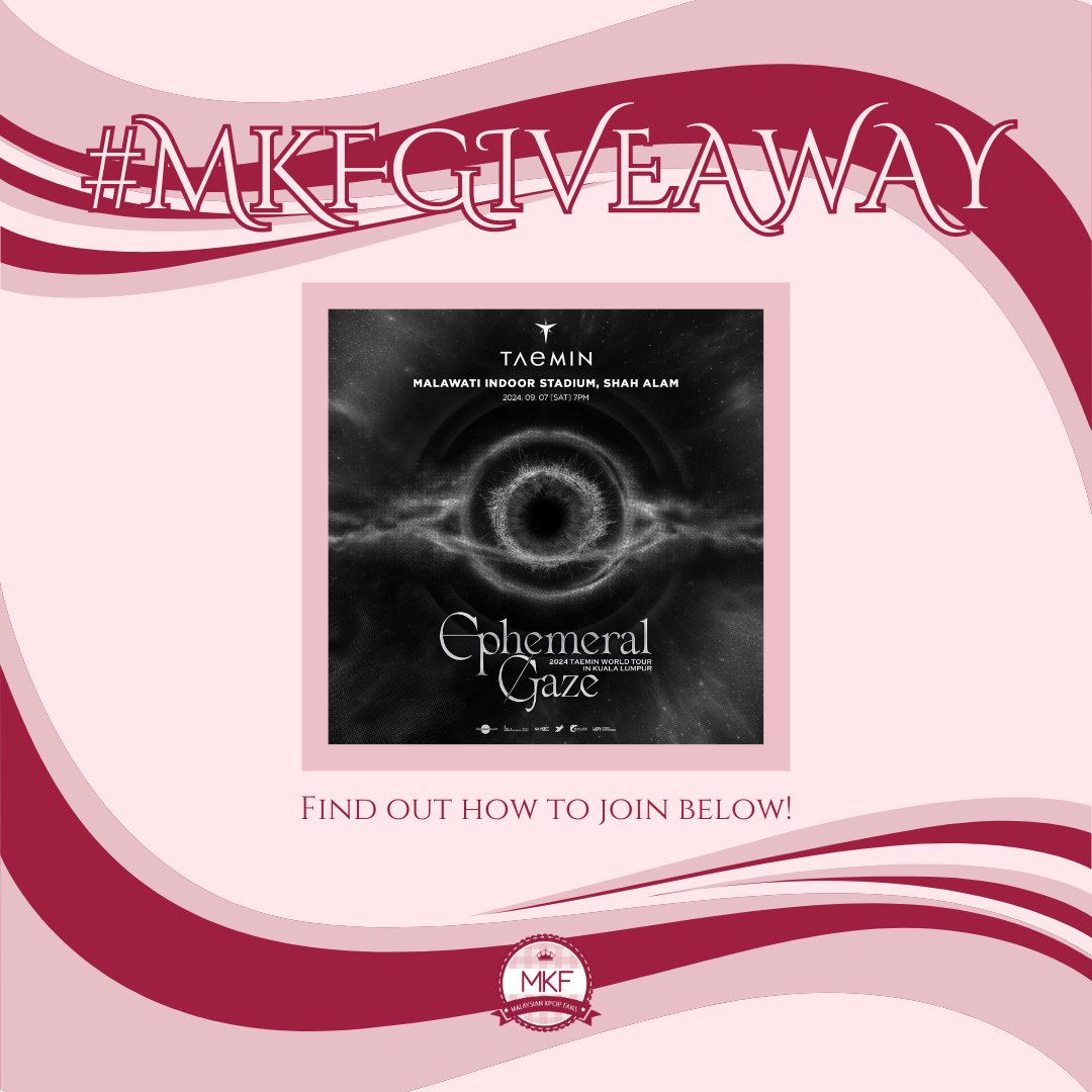 msiakpopfans's tweet image. [#MKFGIVEAWAY] Win a pair of tickets to TAEMIN WORLD TOUR [Ephemeral Gaze] IN KUALA LUMPUR! 🎟️🎟️

Just follow the steps below. Five (5) lucky winners will be selected!

T&amp;amp;C apply.

#TAEMIN #Ephemeral_Gaze #TAEMate #EphemeralGazeInKualaLumpur #MKFxEphemeralGazeInKualaLumpur