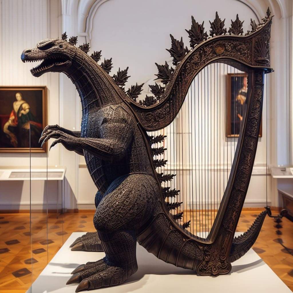 horrormuseum's tweet image. Godzilla-Shaped Harp
Bratislava, Slovakia