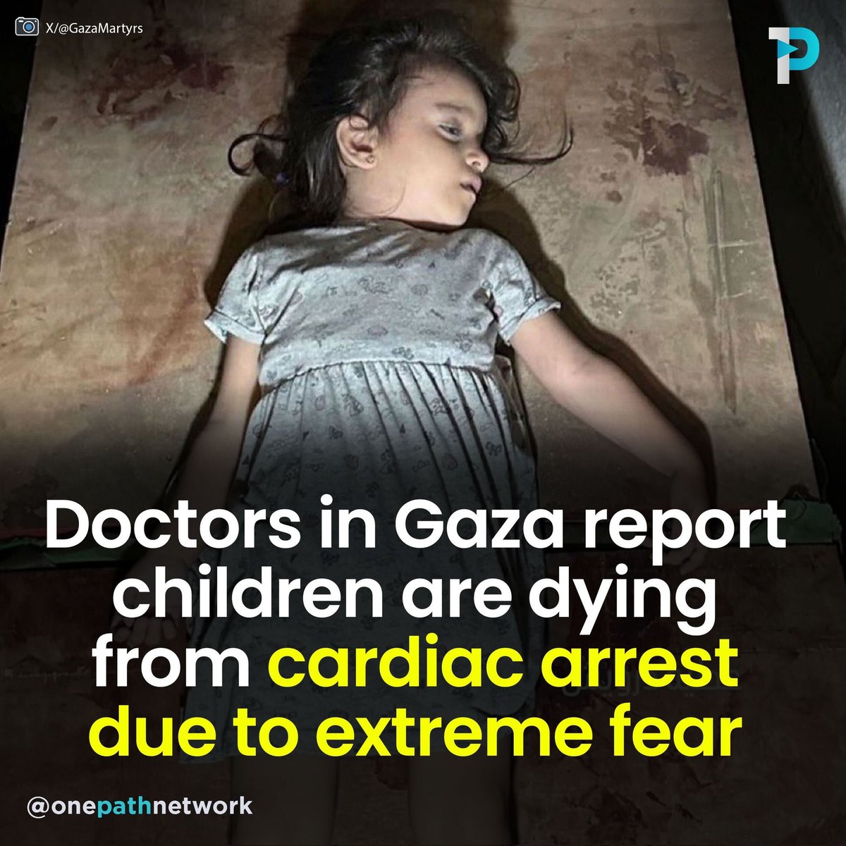 Dina Sulaeman (@dina_sulaeman) on Twitter photo Yasmin Abu Surwirah, usia empat tahun, dibawa ke Rumah Sakit Al-Aqsa. Dokter melaporkan "Dia meninggal karena ketakutan, jantung kecilnya tidak kuat..."
<a href="/OnePathNetwork/">OnePath Network</a> Yasmin Abu Surwirah, usia empat tahun, dibawa ke Rumah Sakit Al-Aqsa. Dokter melaporkan "Dia meninggal karena ketakutan, jantung kecilnya tidak kuat..."
<a href="/OnePathNetwork/">OnePath Network</a>
