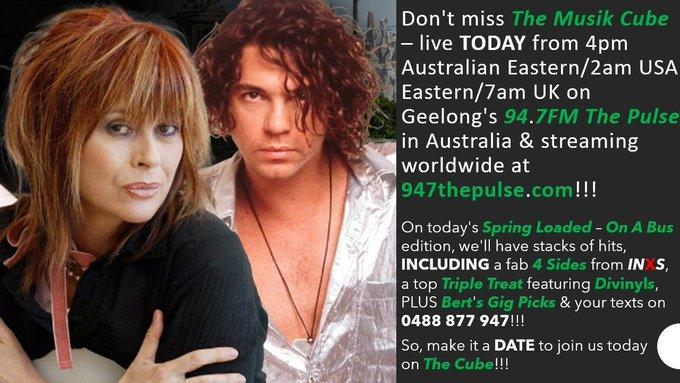 AJBrady_Sports's tweet photo. .@TheMusikCube live TODAY from 4pm Australian Eastern/2am USA Eastern/7am UK on @947ThePulse, https://t.co/KDbIHvxnmt & via the #CommunityRadioPlus & @TuneIn apps!
#SpringLoaded - #OnABus edition.
#4Sides - @INXS.
#TripleTreat - @DivinylsLover.
Your texts on 0488 877 947! https://t.co/a378a8zvLy