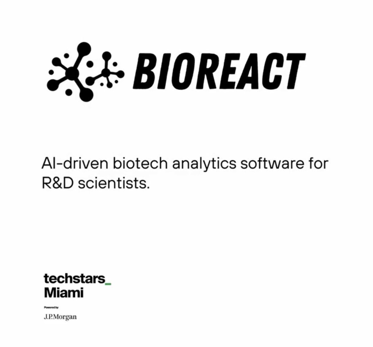 BioReact_US's tweet image. We’re excited to announce we’ve joined the @TechstarsMIA program powered by J.P. Morgan 🏝️
We’re excited to continue to develop dedicated software tools for scientists to easily understand complex datasets stemming from bioreactor experiments.