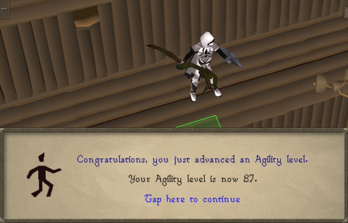 Another agility level!
Hate &amp; love this skill 🙂‍↕️

Getting closer to max, slowly but surely 🫡

#Osrs #Runescape