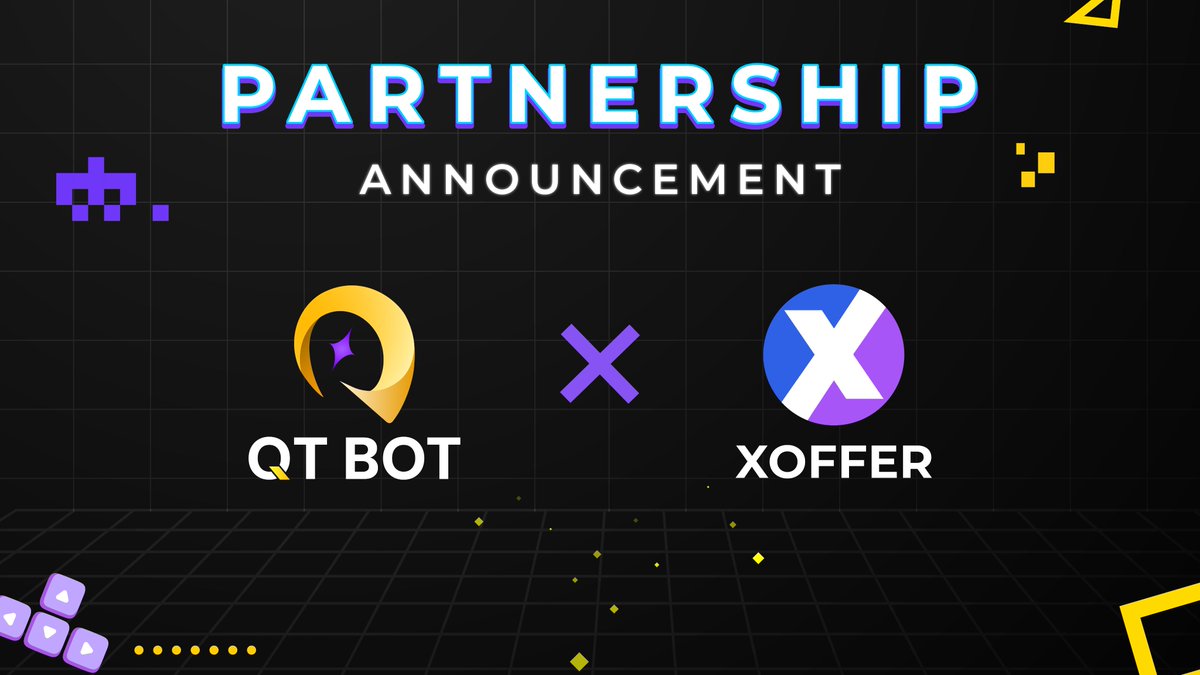 QT Bot Trading (@qtbot_ai) on Twitter photo PARTNERSHIP ANNOUNCEMENT!
🚀QT Bot is thrilled to announce a partnership with <a href="/xOfferNetwork/">xOffer.io - Web3 Affiliate Marketing Network</a>
🌟 xOffer Play2Earn is a mini-app built on the TON Blockchain and utilizes Play-to-Mine technology.
This collaboration will bring even more value to our users, combining QT Bot's PARTNERSHIP ANNOUNCEMENT!
🚀QT Bot is thrilled to announce a partnership with <a href="/xOfferNetwork/">xOffer.io - Web3 Affiliate Marketing Network</a>
🌟 xOffer Play2Earn is a mini-app built on the TON Blockchain and utilizes Play-to-Mine technology.
This collaboration will bring even more value to our users, combining QT Bot's