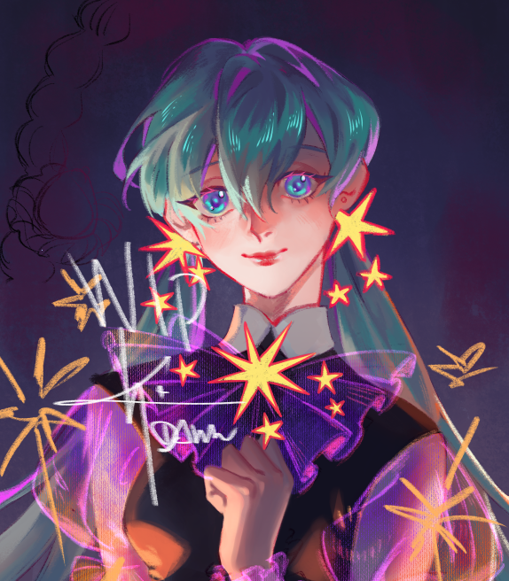 Super belated birthday art for Miku... and I'm stuck, don't think I'll finish it...next year maybe..😭
The last time I drew her was 10 ish years ago omg