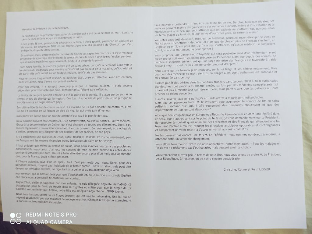 En septembre 2022 j'ai adressé une lettre ouverte à <a href="/EmmanuelMacron/">Emmanuel Macron</a> , lettre restée sans réponse. Aujourd'hui nous en sommes au même point et je pense à Loïc, Jean-Michel, Frédérique et tous les malades qui ont tant espérés avant la dissolution 😥