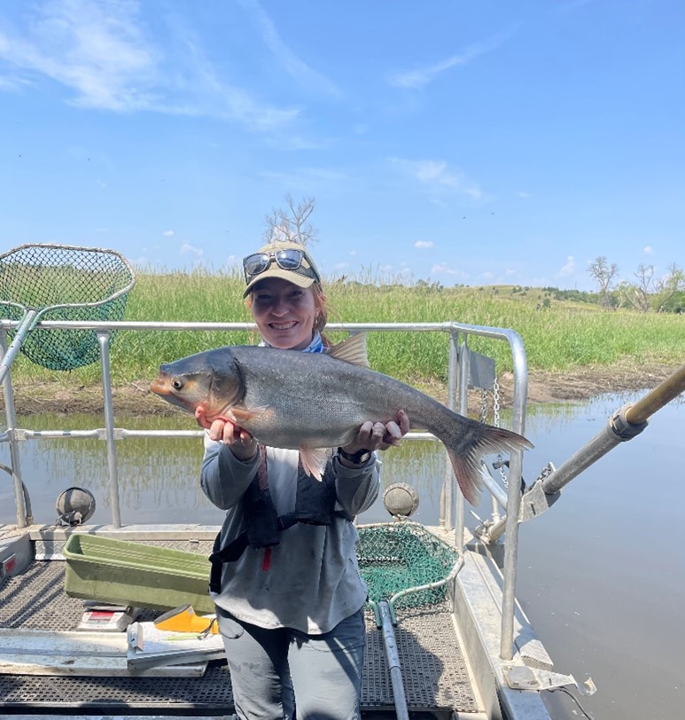 Hannah Mulligan is a Ph.D. Student w/Dr. Alison Coulter, her research focuses on population dynamics &amp; human-mediated spread of aquatic invasive species.  
This #OneDayforSTATE your gifts 🐟swim🐟 the extra mile! NRM appreciates your support at: givecampus.com/q30f0j.
