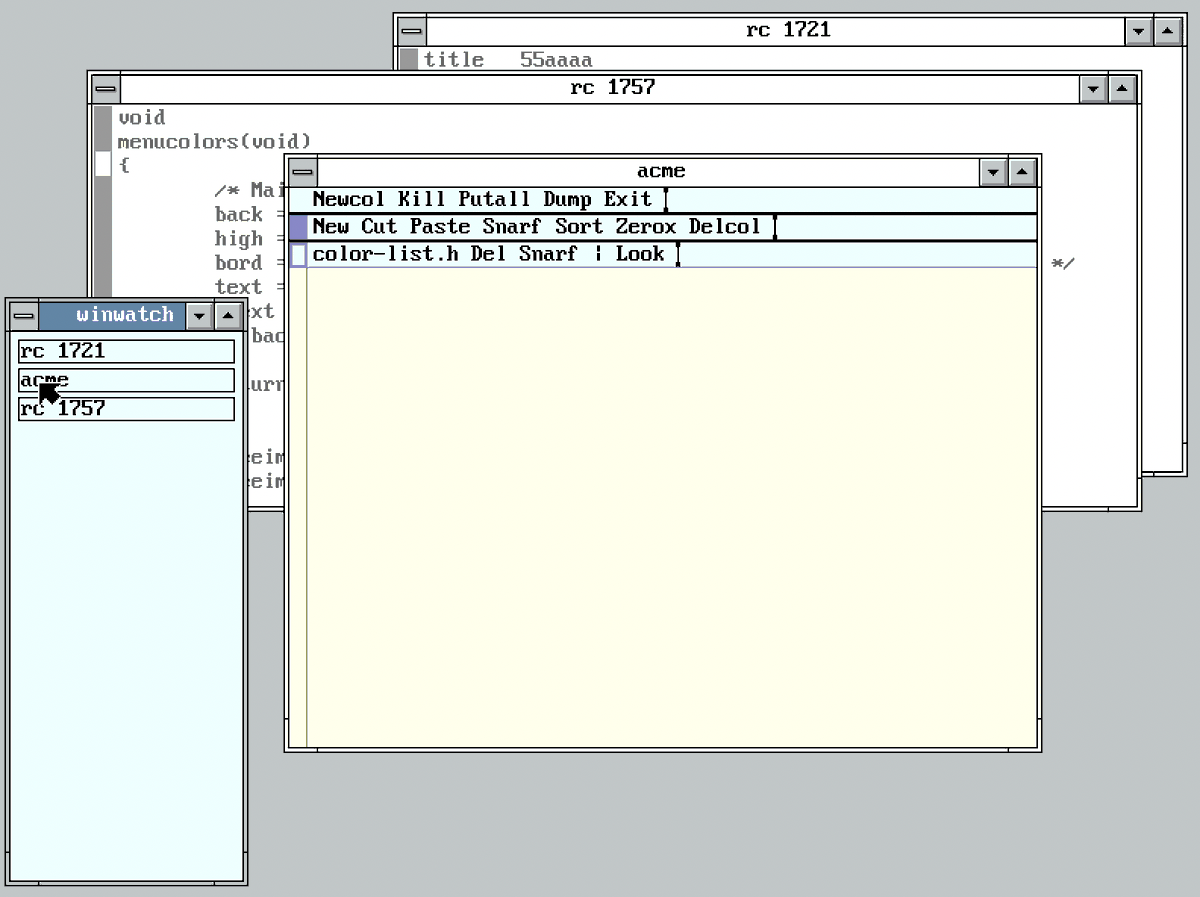 ludbald's tweet image. Found a windowing system for #9front/#plan9 called "Lola", I think i like it.
Sauce: shithub.us/aap/lola/HEAD/…